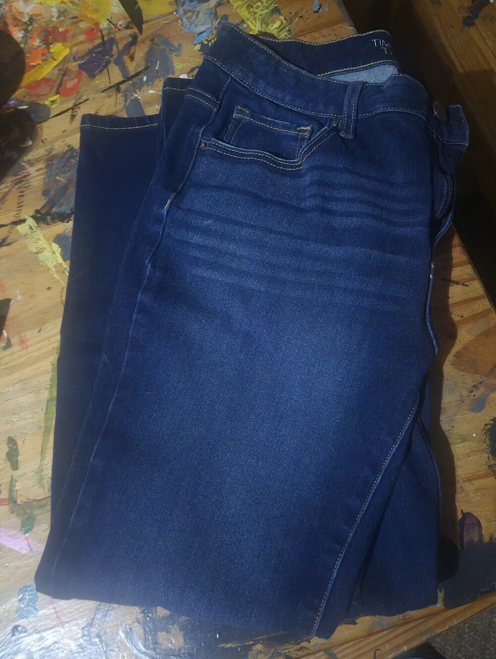 Time and Tru Dark Indigo High-Rise Skinny Jeans